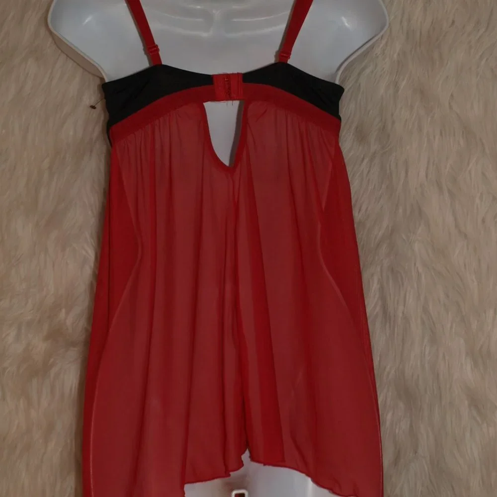 SIZE M LINGERIE Red Sheer BY BODY JEWELS USED FOR PHOTO SHOOT - Picture 5 of 8